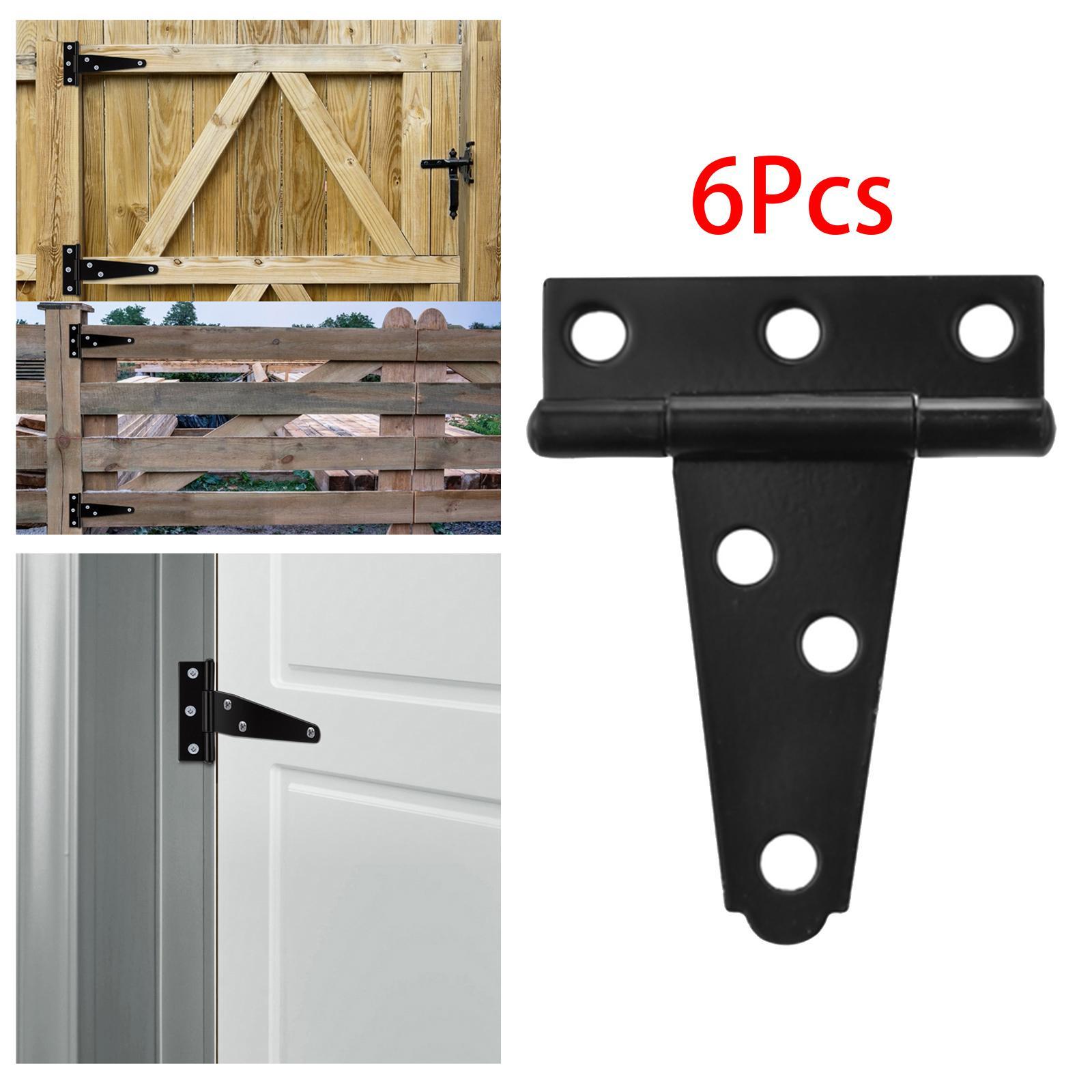 6PCS Heavy Duty T Hinge, Tee Hinge, T Strap Hinge, Shed Hinge, Gate Hinge, Barn Hinge, Fence Hinge, Door Hinge Wrought Iron Rustproof