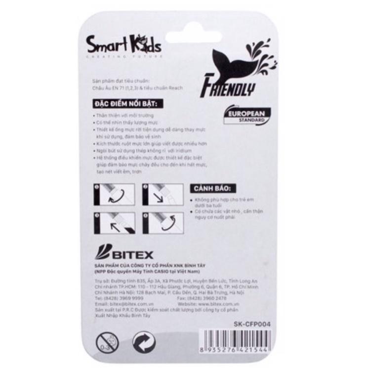 Bút máy và 6 ống mực Smartkids SK-CFP004. Dành cho học sinh cấp 1, tiện dụng, dễ sử dụng