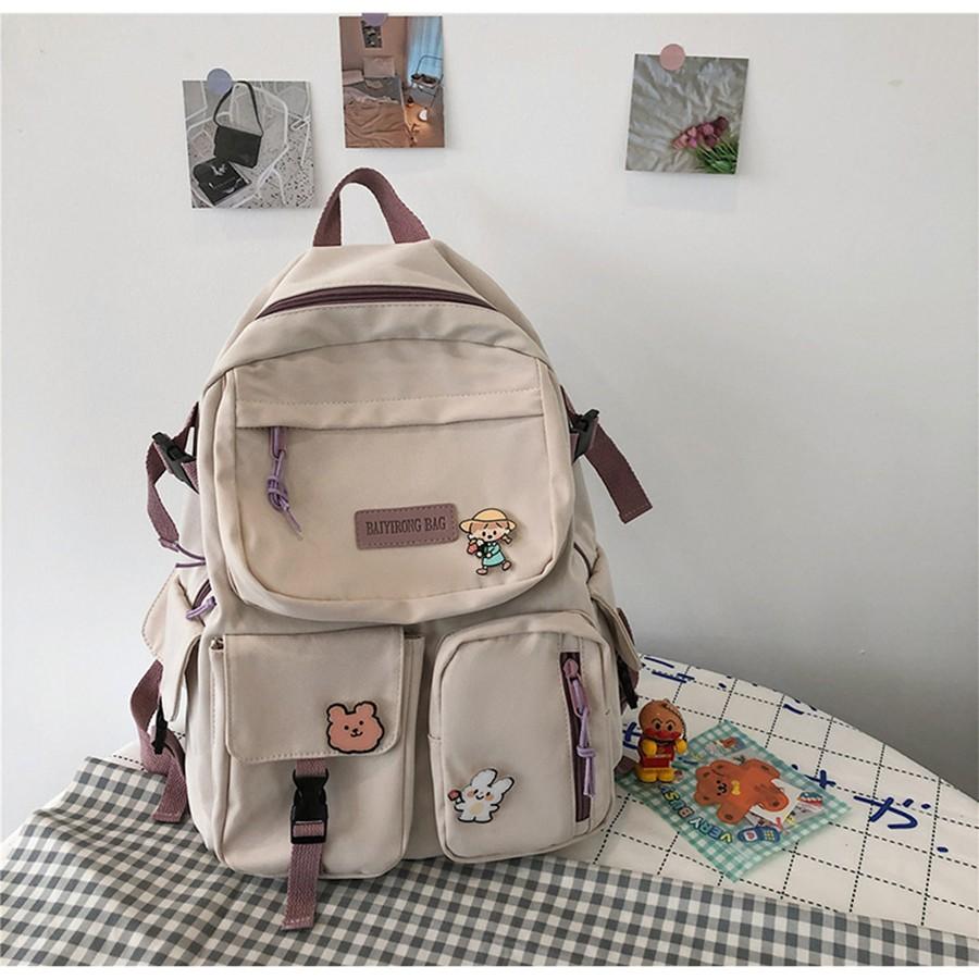 Balo nữ ulzzang thời trang Hàn Quốc nhiều ngăn dễ thương, Balo đi học đi chơi tiện lợi cá tính - BL146