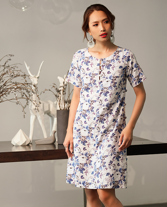 Đầm Suông Linen Anna DRE124 Thời trang thiết kế Hity