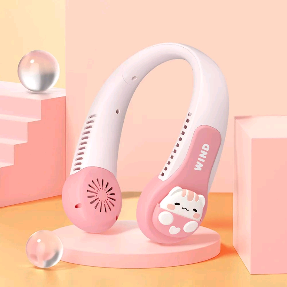 Quạt đeo cổ không cánh WIND 3D với 3 cấp gió mạnh phong cách trẻ trung năng động pin sạc litium ion Loại Tốt