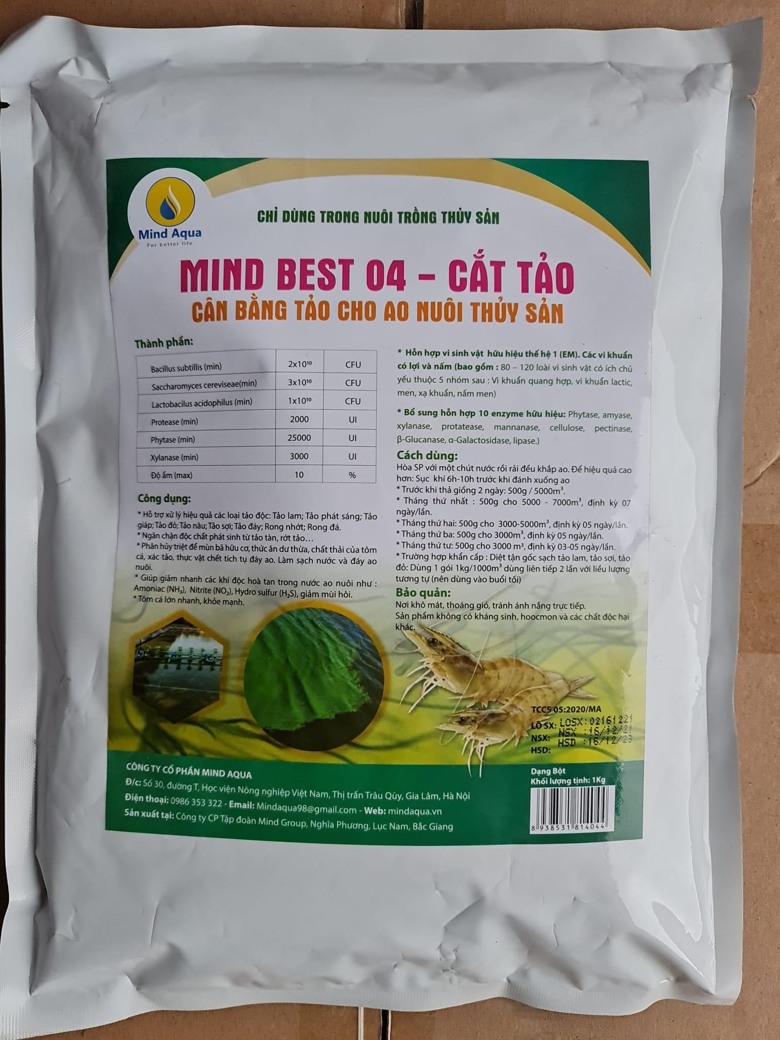 Cắt tảo ao nuôi loại cao cấp diệt nhanh tảo đỏ, lam, rong nhớt, tảo phát sáng 1kg