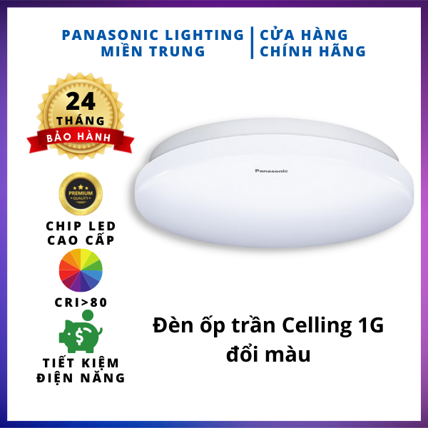 Đèn ốp trần nổi Panasonic Simple Ceiling 1G Loại đổi màu Công suất (12W,18W