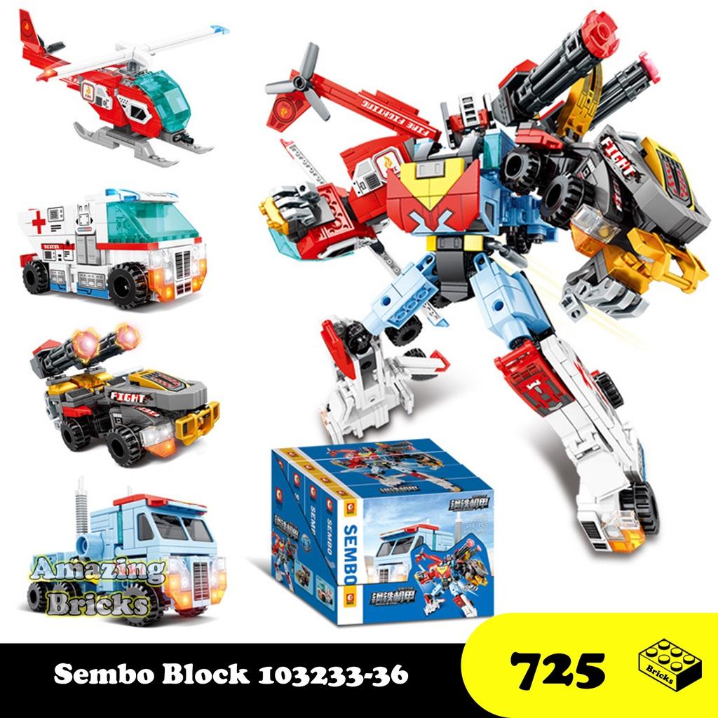 Đồ chơi Lắp ráp Robot Cứu thương Bộ 4 hộp, Sembo Block 103233-36 Xếp hình thông minh