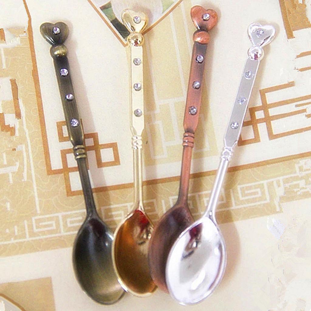 Stainless Steel Tableware Creative Retro Coffee Spoon, Stirring Spoon, Sugar Spoon, Stir Bar Spoon, Mixing Spoon, Tea Spoon, Ice Tea Spoon, Ice Cream Spoons