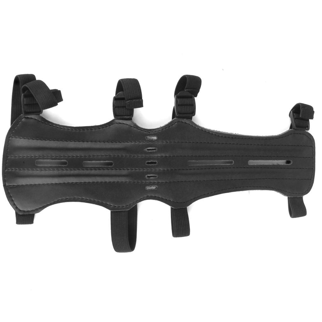 Archery Arm Guard Leather 4 Adjustable Straps Archer Protector Protection Protective Gear