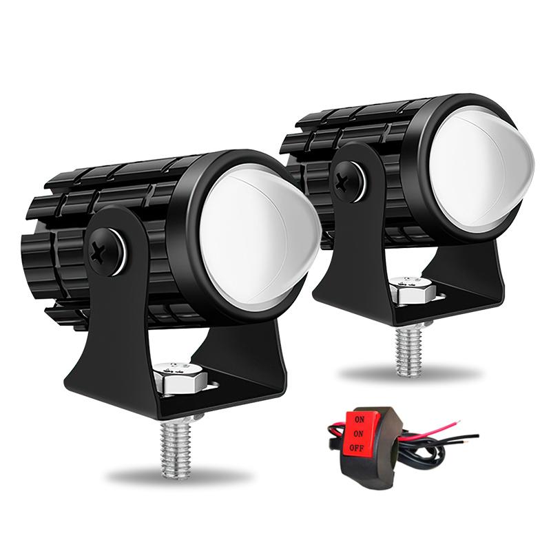 Đèn Pha LED xe máy thông dụng đèn trợ sáng IP68 chống nước bi cầu Mini siêu sáng 2 mầu pha cos vàng trắng 3000K 6000K