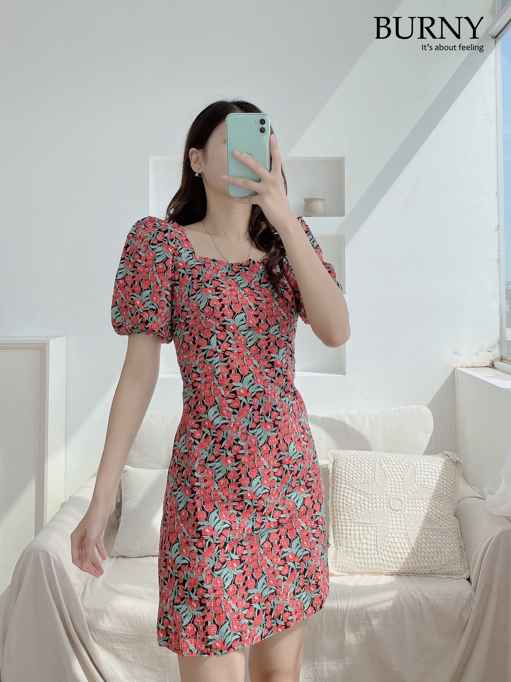 Váy đầm body họa tiết hoa sang chảnh Snow white foam dress Bunry V4002499