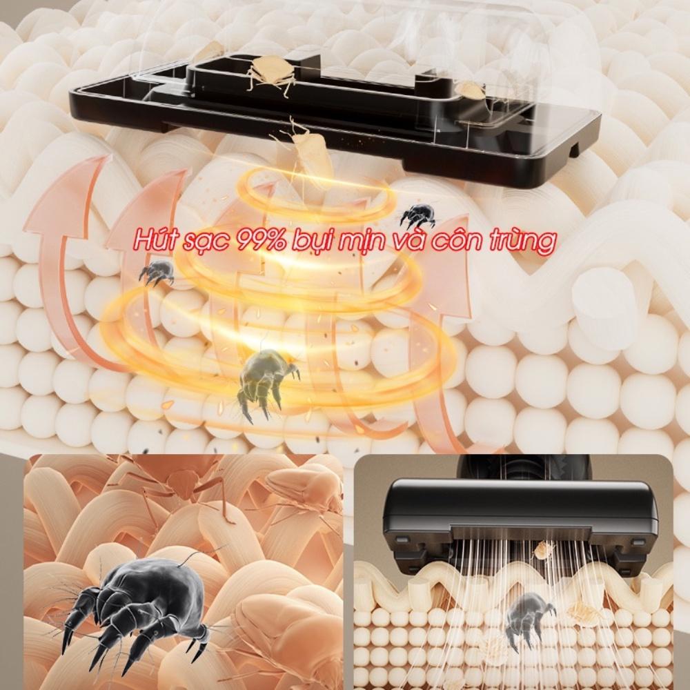 Máy hút bụi mini cầm tay sạc pin, máy hút bụi giường nệm, ô tô bàn làm việc đa năng, công suất 120w, bảo hành 12 tháng