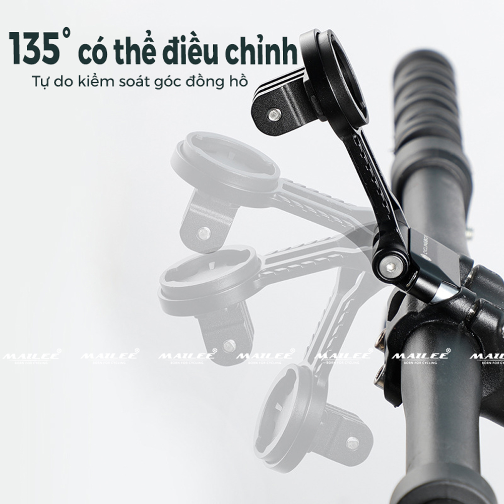 Giá đỡ đồng hồ đa chức năng mở rộng điều chỉnh góc lên xuống 135 độ CyclingBox CB-1600  cho xe đạp địa hình bằng hợp kim nhôm kéo dài tay lái xe đạp - Mai Lee