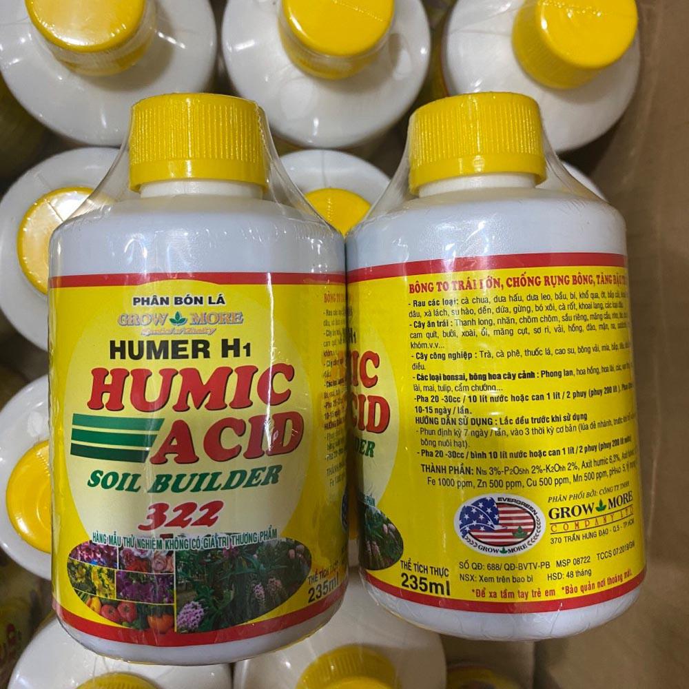 Humic 322 - Phân Bón Hữu Cơ Giải Độc Cho Đất - Chai 235ml