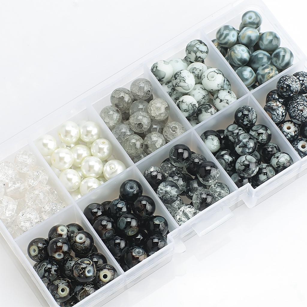 200pcs Glass Beads 8mm Beads for Beading Necklaces Bracelet Home Decoration Pink