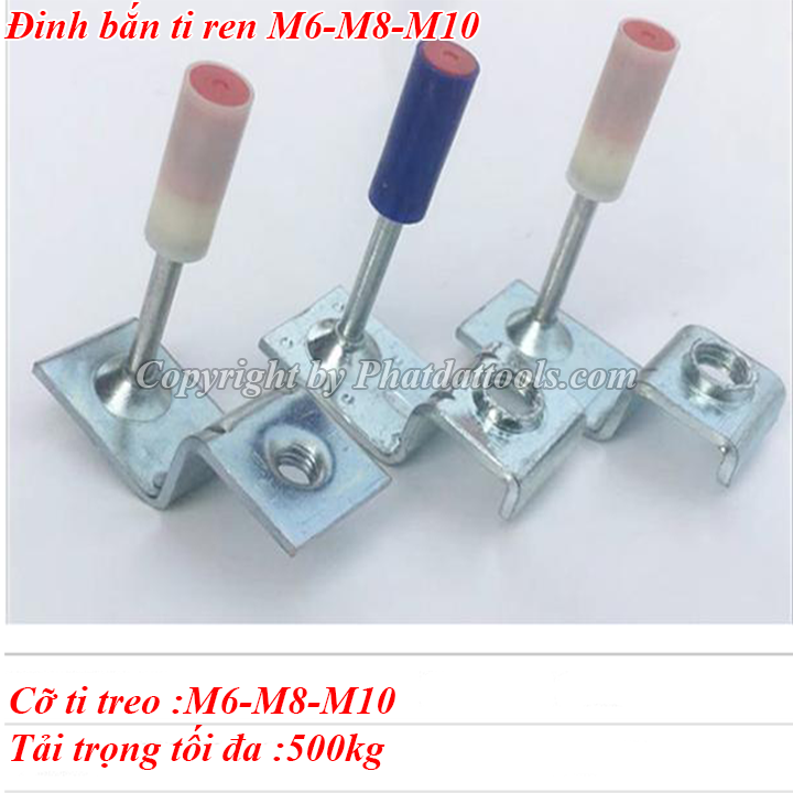 Đinh - Tắc kê cho máy bắn ti trần M6-M8-M10, Hộp 100 cái