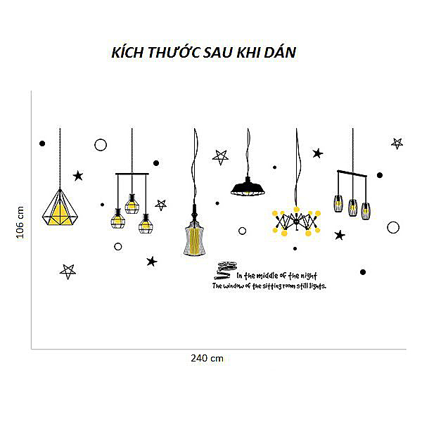 Decal Dán Tường Đèn Treo 4 DKN066