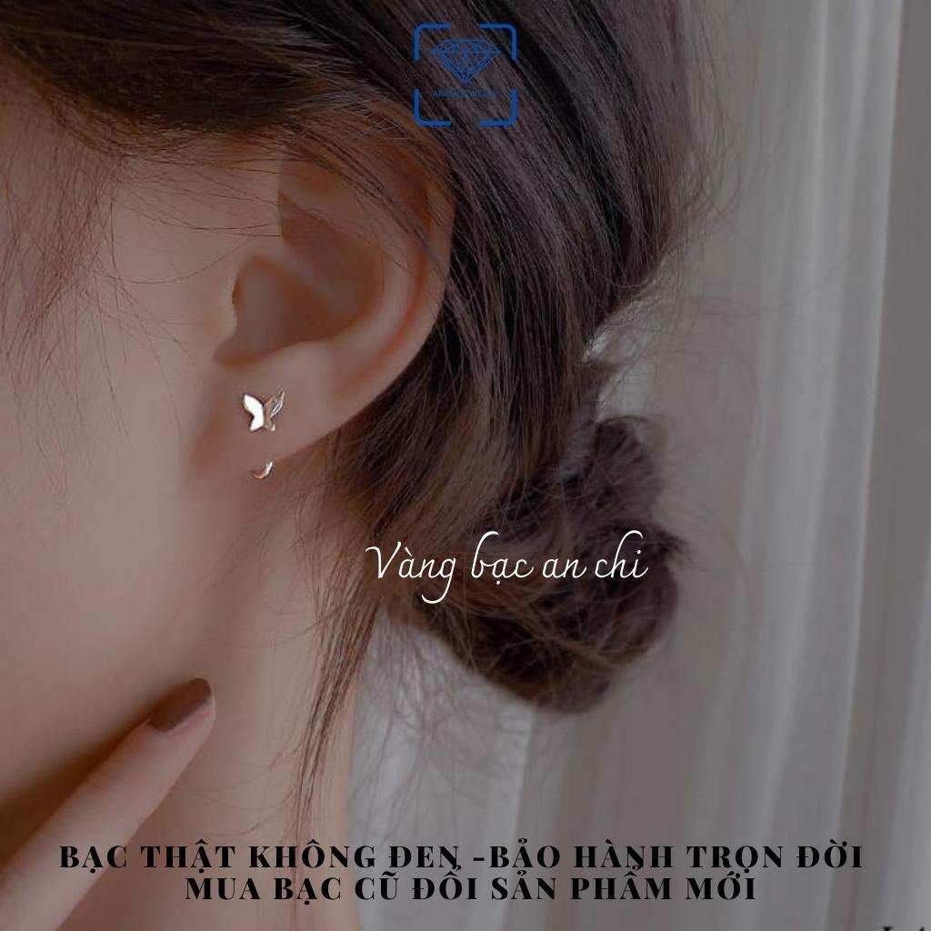 Bông tai bạc nữ cánh bướm butterfly phụ kiện trang sức nữ Anchi jewelry