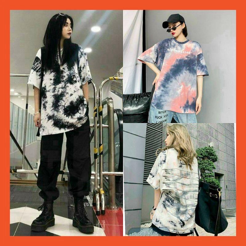 Áo thun loang nam nữ tay lỡ oversize form rộng - chuẩn đủ màu vải bao đẹp - Hàng Có Sẵn