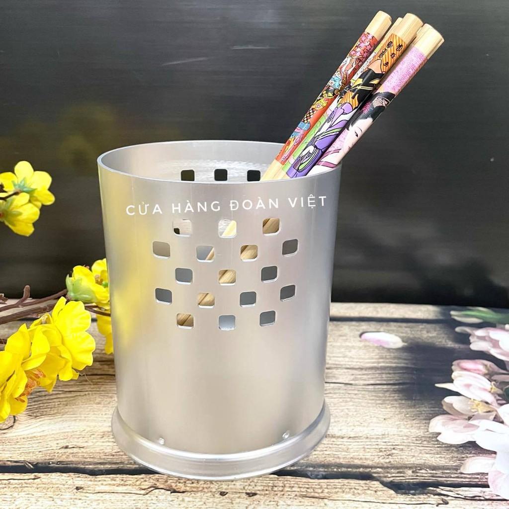 Ống vắt đũa muỗng, ống đựng đũa muỗng tiện lợi hình oval sang trọng - Nhôm dày cao cấp 14cm