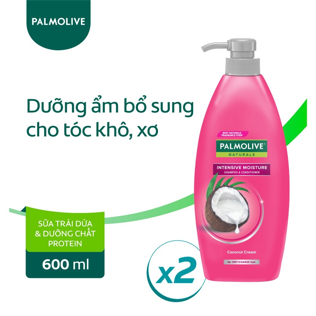 Bộ 2 Dầu gội xả 2in1 Palmolive thiên nhiên 600ml