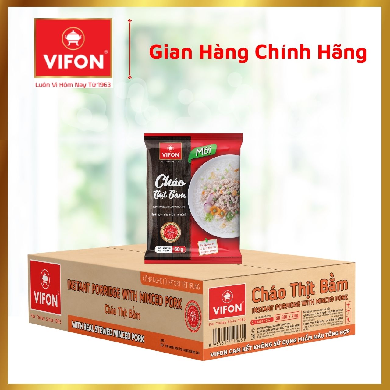 Thùng 50 Gói Cháo Thịt Bằm 50g