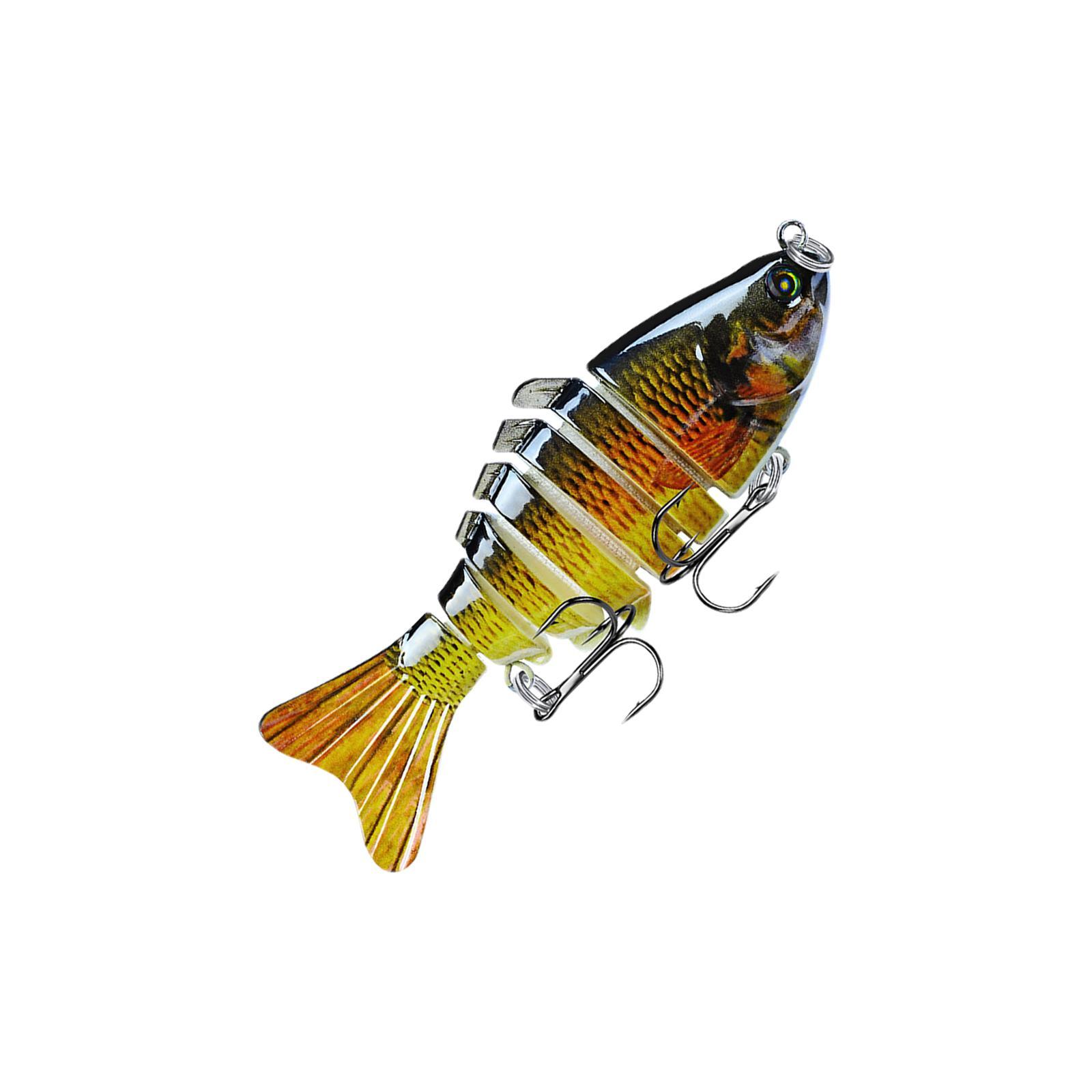 3.9inch Fishing Lures Bass Lures Crankbait Hard Lure Artificial Fish Multi Jointed Swim Baits for Yellow Perch, Fishing Gift ,Bass ,Black Fish