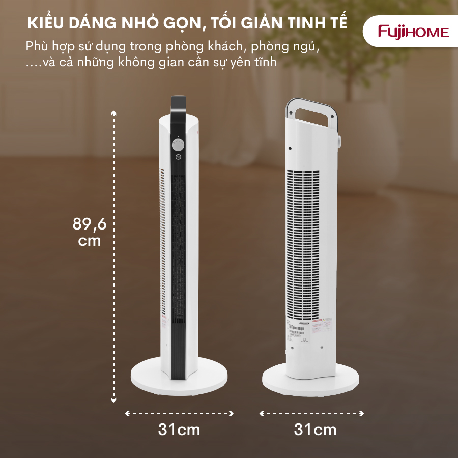 Máy sưởi gốm Nhật Bản FH2000M không khô da Fujihome, máy sưởi ấm điện không đốt oxy tiết kiệm điện tự ngắt không dầu - Hàng Nhập Khẩu