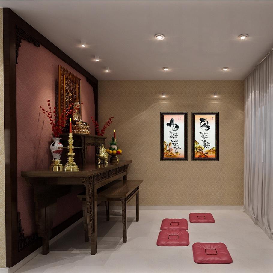 Tranh thư pháp chữ Cha Mẹ, tranh chữ An Tâm, treo phòng khách