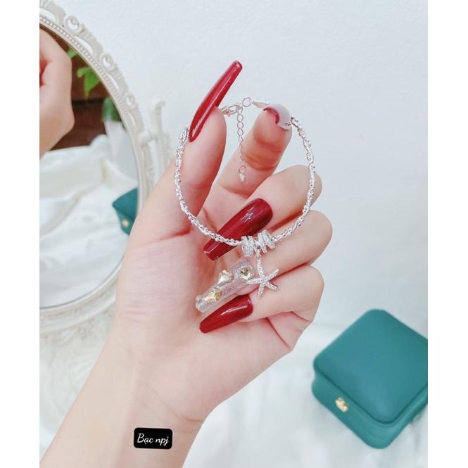 Vòng xoắn mix hoạ tiết xinh xắn , lắc tay tết óng ánh bạc đẹp - Bạc npj