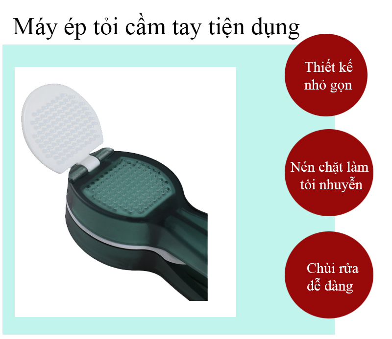 Máy Ép Tỏi Cầm Tay Đa Năng Gọn Nhẹ Dễ Sử Dụng, Giúp Nghiền Nát Tỏi Và Lưu Giữ Hương Vị (Màu Ngẫu Nhiên)