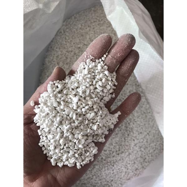 Bao 10kg Đá trân châu - Đá perlite hạt màu trắng xốp nhẹ bao 100Lít