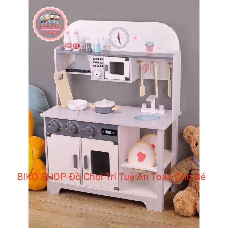 Đô chơi cho bé Bếp lắp ghép bằng gỗ trắng 80cm