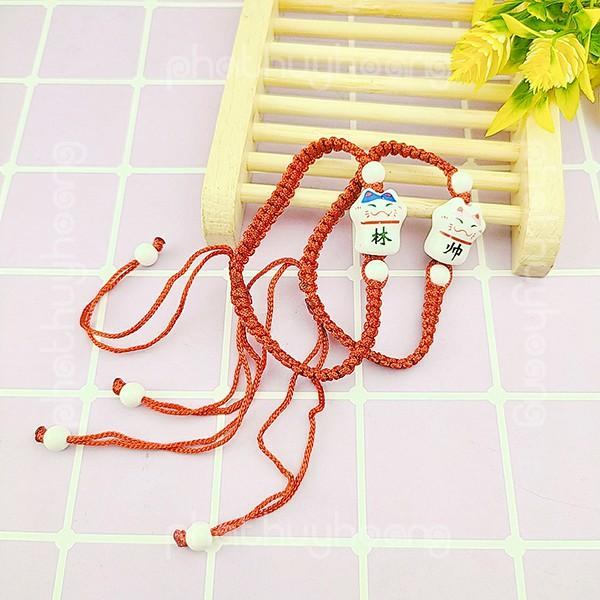 Vòng tay chỉ đỏ mèo ai cũng đeo được có dây rút