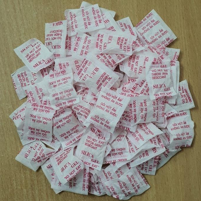 Gói hút ẩm loại gói 1/2/3/5/10/50/100/200gram Silica Gel - chuyên dùng bảo vệ thực phẩm, Quần áo giày dép