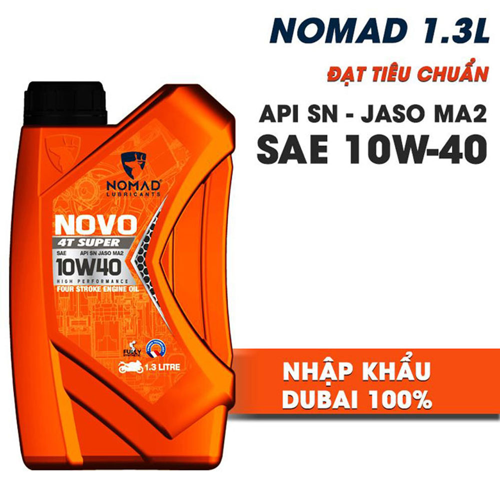 [Mua 2 tặng 1] Combo 2 chai nhớt tổng hợp toàn phần 100% NOMAD - SAE 5W40 - API SN - JASO MA2 - 1.3L - Tặng 1 chai cùng loại