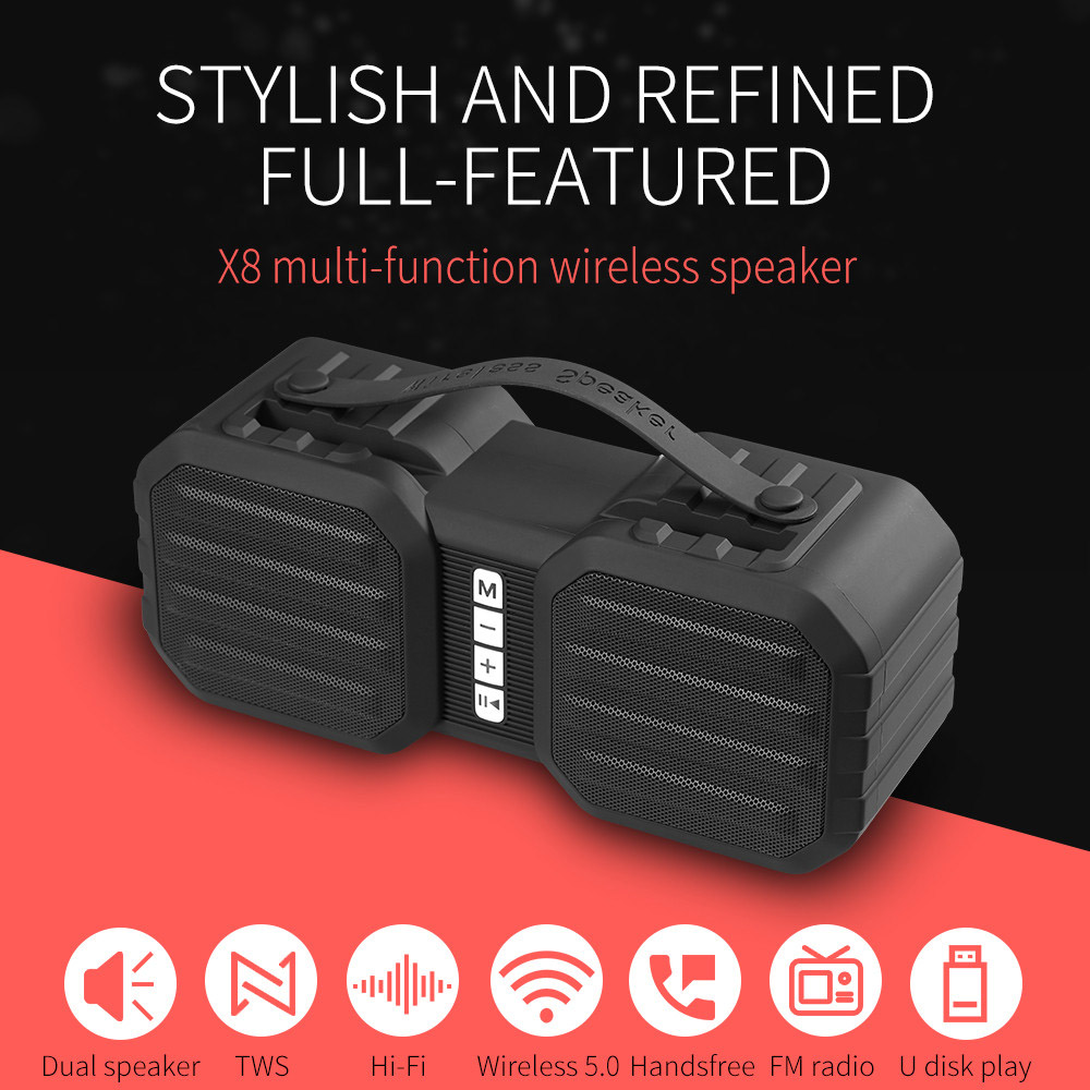 Loa Bluetooth Không Dây X8 HiFi Đa Chức Năng Hộp Âm Thanh Nổi TWS Cho TF / U Disk / AUX In / Điện Thoại