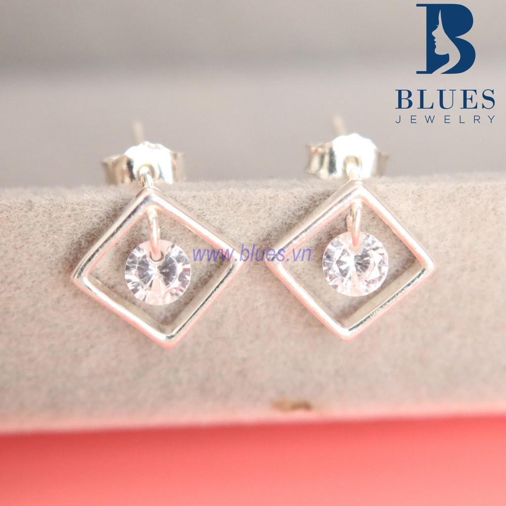 (BẠC THẬT 100%) Bông Tai Bạc Nữ Rhombus Diamond