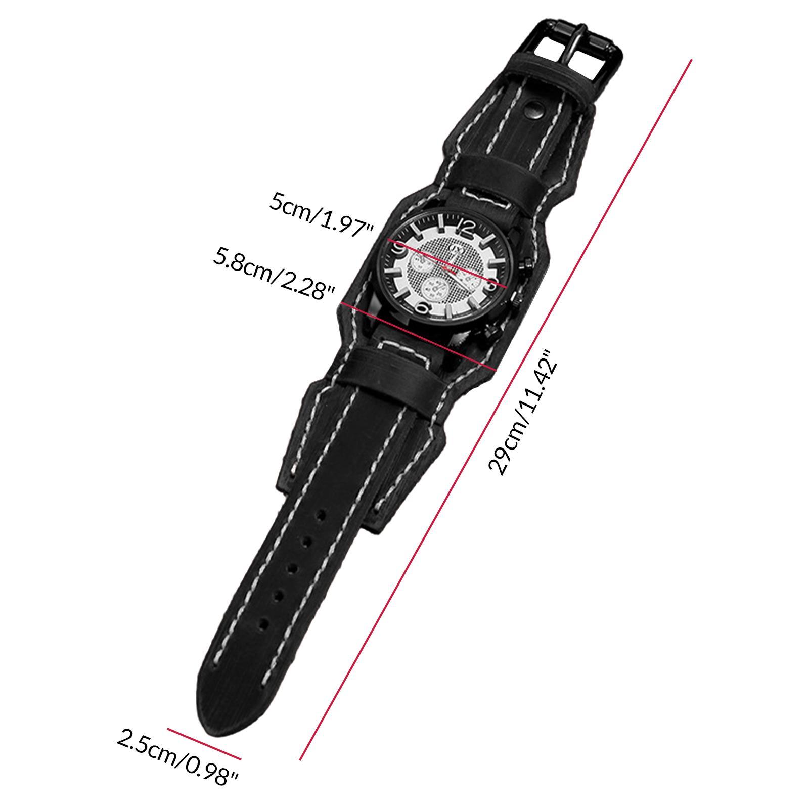 Punk Retro Watch Bracelet Leather Fashion Wide Leather Strap Vintage