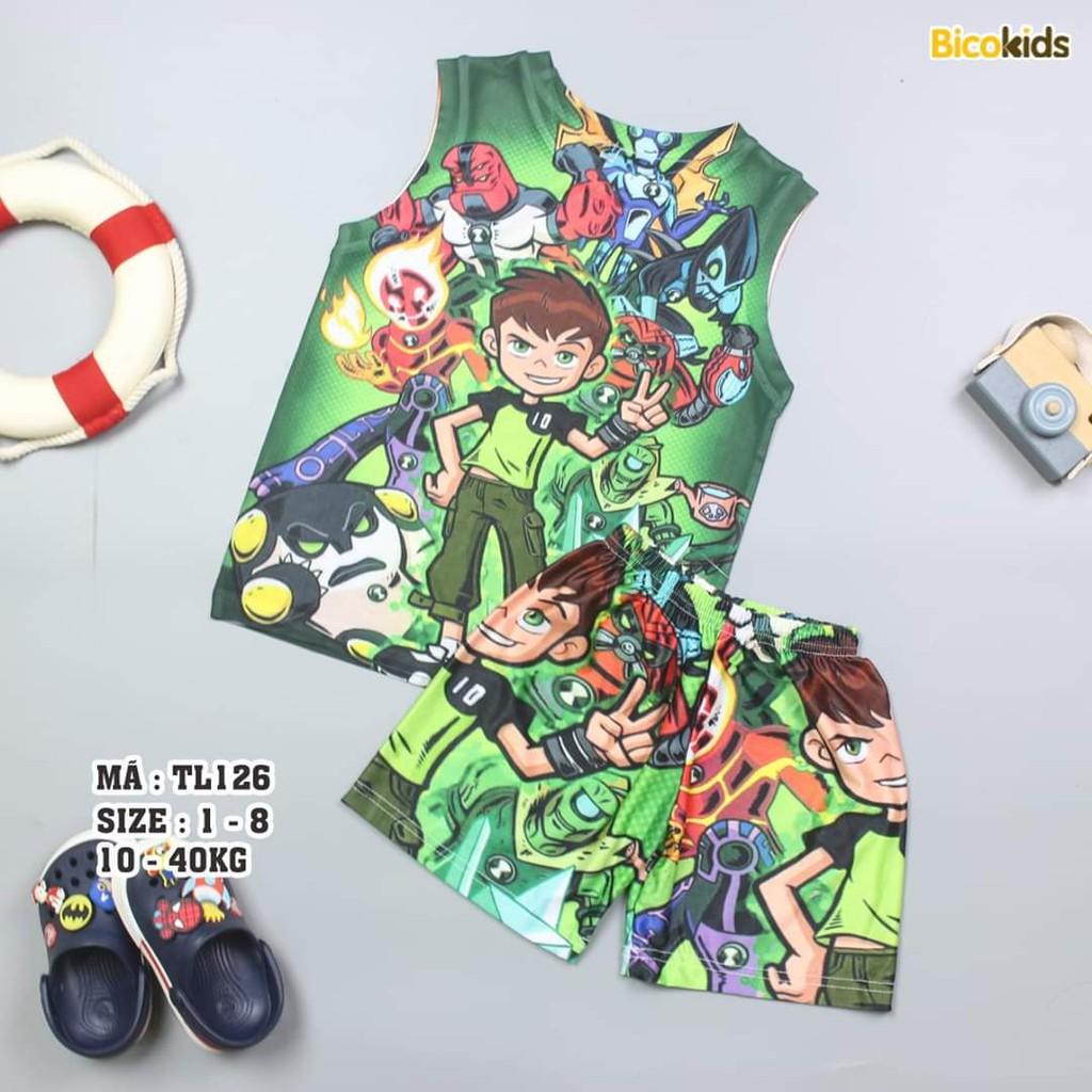 Bộ đồ bé trai sát nách siêu mát lạnh ngày hè hình Ben 10