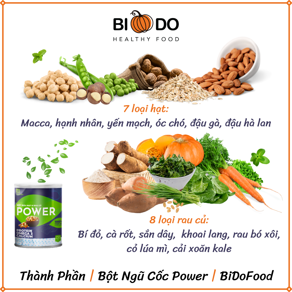 Bột Đậu Power Ngũ Cốc Dinh Dưỡng 420g - BiDoFood - Bổ Sung Vitamin Tổng Hợp