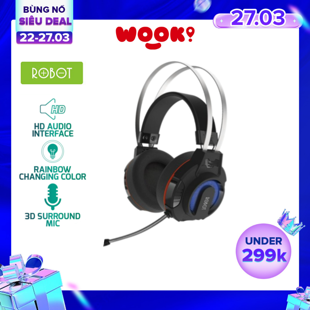 [[ KÈM VIDEO ]] - Tai Nghe Chụp Tai Có Dây Chơi Game (Gaming) Jack Cắm 3.5mm | Cho Điện Thoại / Máy Tính Bảng / Máy Tính Bàn - RH-G20 - Đen/Đỏ - Hàng Chính Hãng