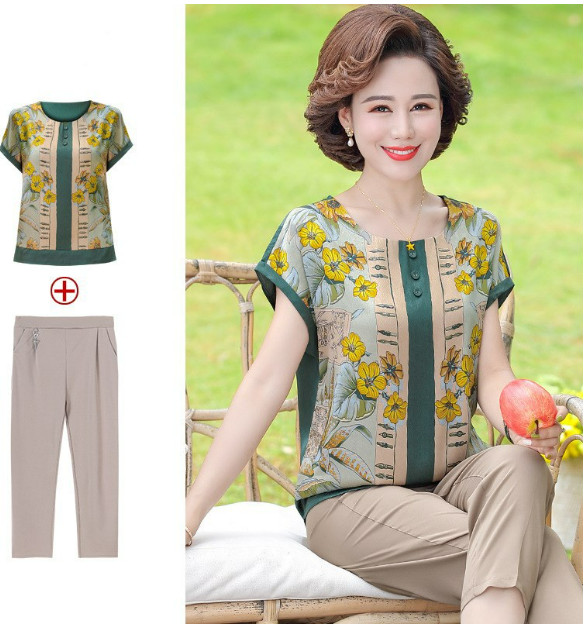 Bộ Đồ Trung Niên Đẹp Giản Dị Cho Mẹ AB35 - Hàng Quảng Châu Cao Cấp