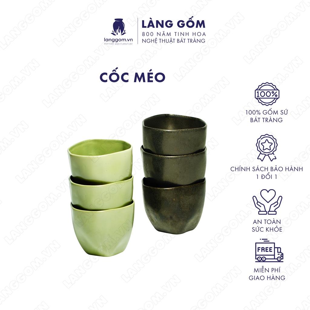 Cốc tách, ly uống nước kiểu méo chất liệu gốm sứ Bát Tràng cao cấp - Làng Gốm Bát Tràng