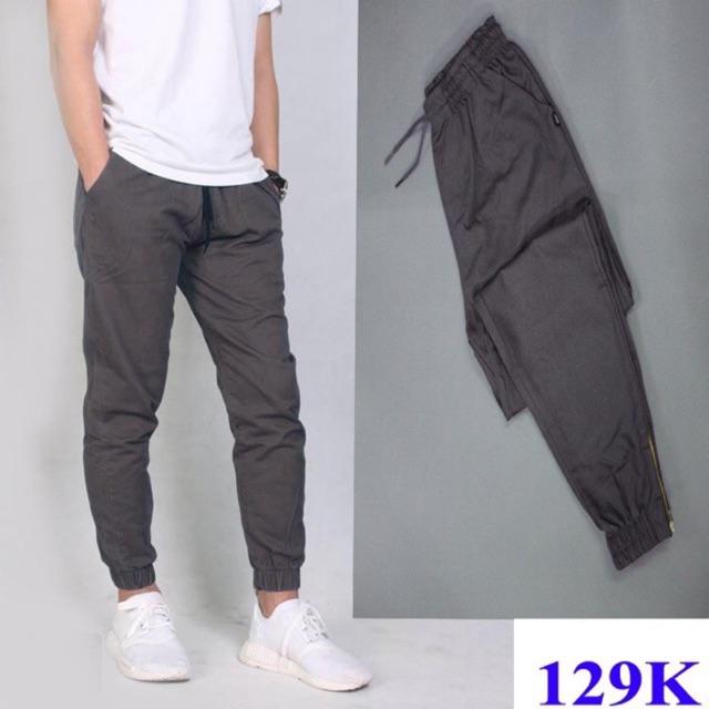 Quần jogger, quần Kaki khoá chấn, quần jogger zip.