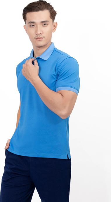Áo Thun Polo Nam Trơn Novelty NATMMTMPSR200018N - Xanh Coban