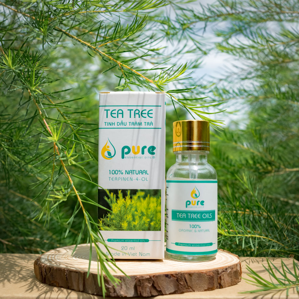 Tinh dầu tràm trà nguyên chất  Pure Oils 20 ml  &amp; Tinh dầu tràm Dr.Tràm 20 ml - Combo làm sạch khuẩn cực tốt.