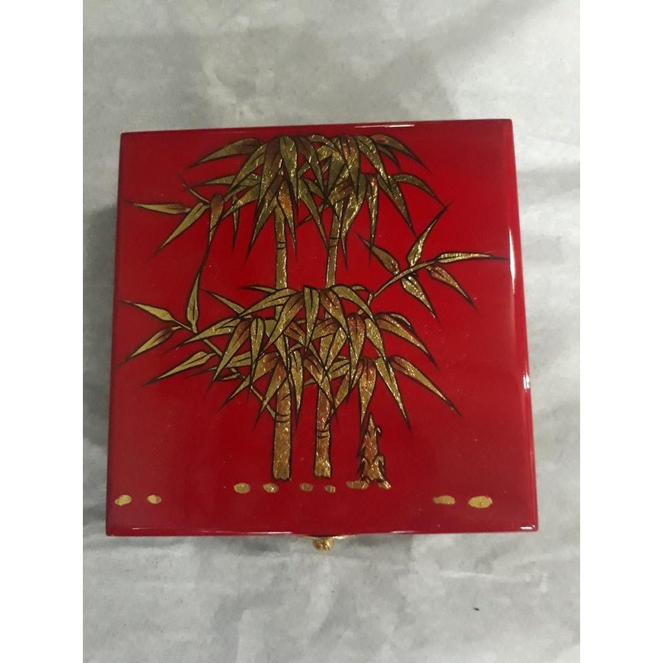 Hộp Trang Sức sơn mài cao cấp vuông 16x16 đựng đồ trang sức, vật dụng nhỏ xinh phòng ngủ, trang trí, quà tặng ý nghĩa