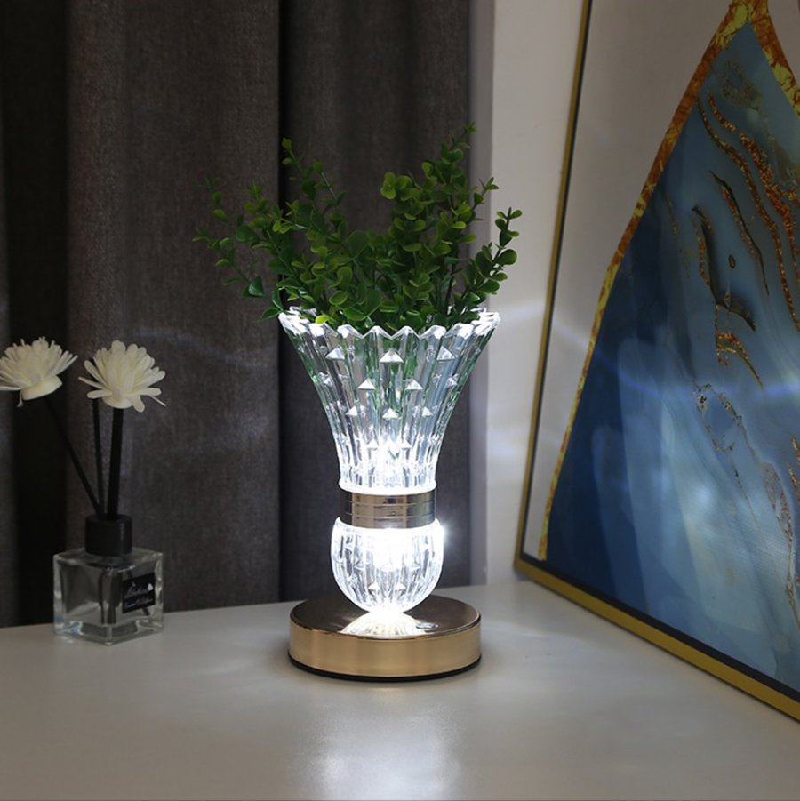 Đèn Bàn Decor DB-987 - Hình Lọ Hoa - Cắm Điện - 3 Chế Độ Ánh Sáng