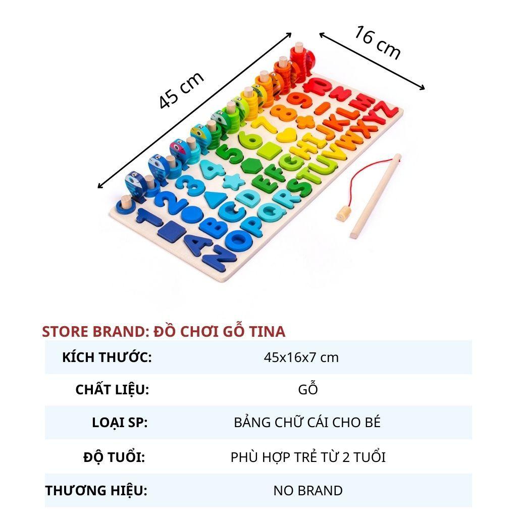 Bảng Chữ Cái Cho Bé - Bảng Chữ Cái Bằng Gỗ , Bé Học Chữ Cái, Số Đếm, Thả Khối Hình Học Kèm Trò Chơi Câu Cá Đáng Yêu