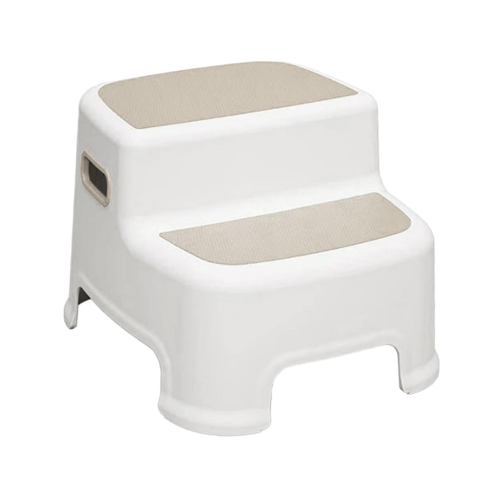 Step Stool Anti Slip Two Step Stool for Kids for Toilet Living Rooms Bedroom