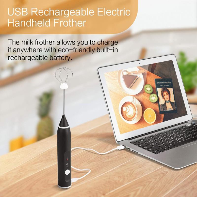 Cà Phê Bọt Sữa 3 Tốc Độ Trứng Be Uống Đánh Trộn Đầu Eggbeater Khuấy USB Sạc Thực Phẩm Cầm Tay Máy Xay Đánh Trứng - one