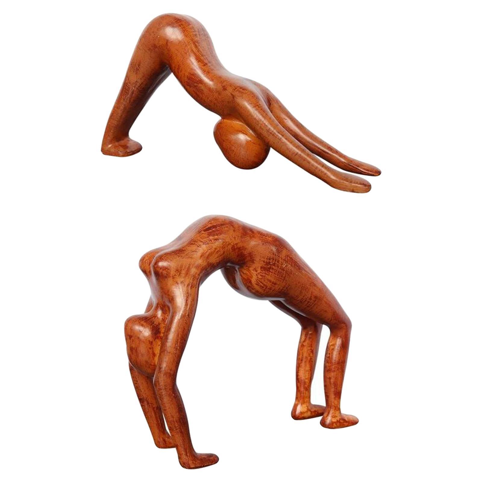 2x  Yoga Statue Sculpture Figure Figurines Tabletop Yoga